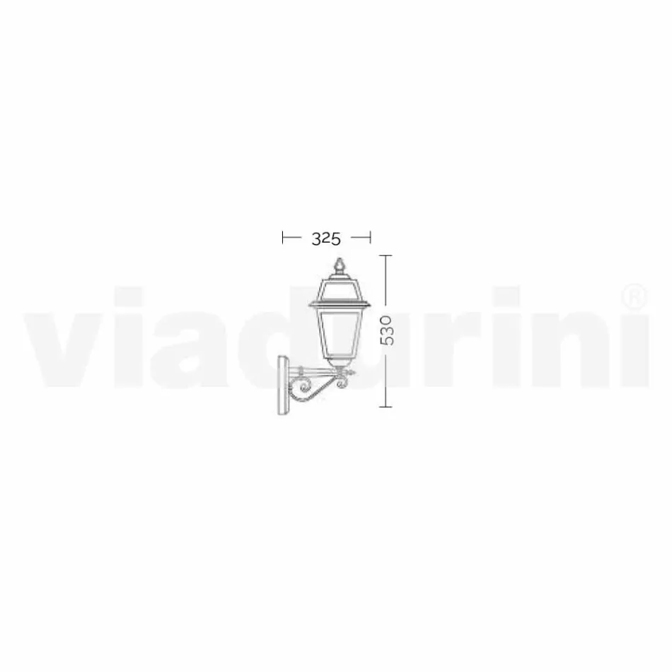 Kristel, o lampă de perete de grădină din aluminiu fabricată în Italia Viadurini