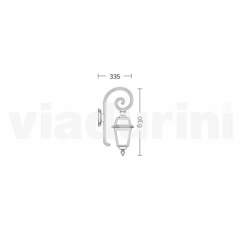 Kristel, o lampă de perete de grădină din aluminiu fabricată în Italia Viadurini