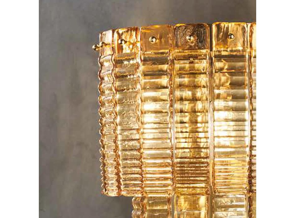 Aplică modernă din sticlă de lux lucrată manual Made in Italy - Valadier Viadurini