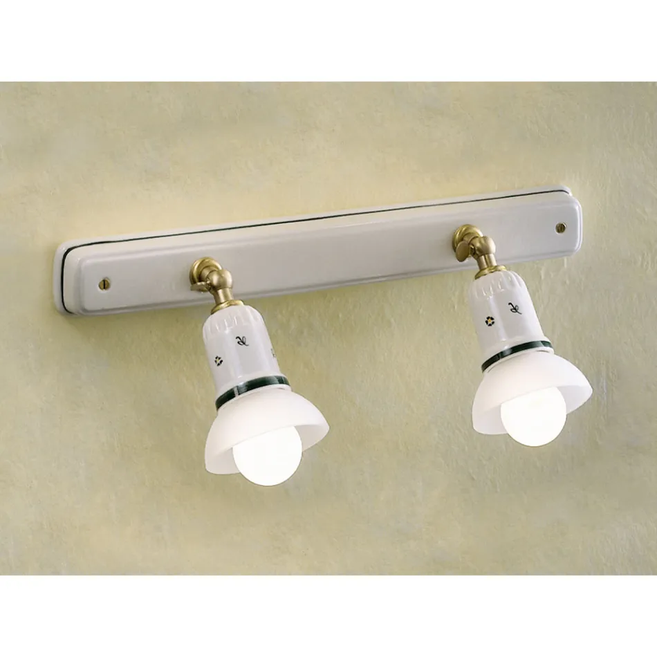 Lampa de Perete 2 sau 3 Spoturi Alama si Ceramica Pictata Manual - Savona Viadurini
