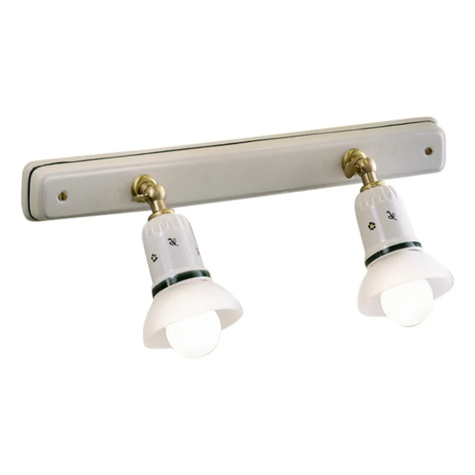 Lampa de Perete 2 sau 3 Spoturi Alama si Ceramica Pictata Manual - Savona Viadurini