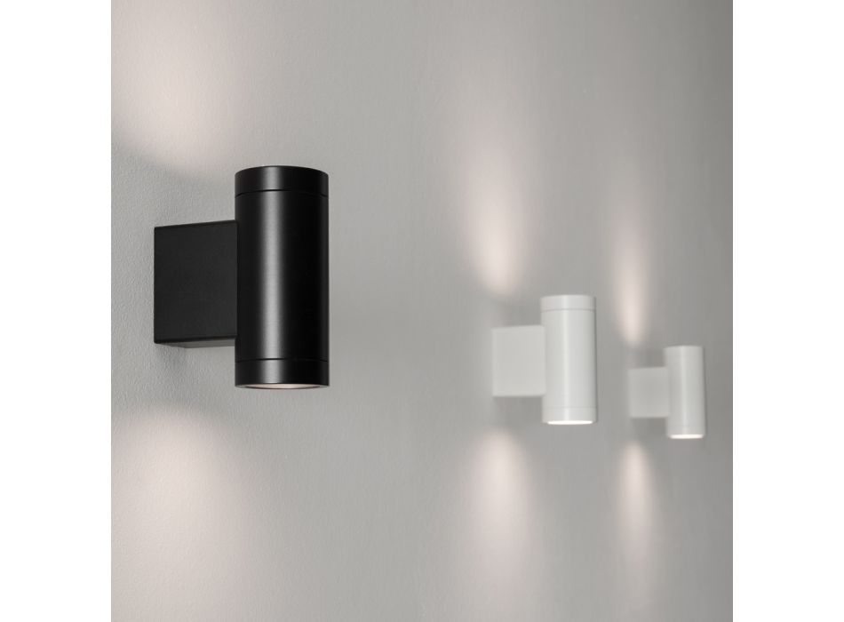 Aplica de exterior de design din aluminiu alb sau negru - Leopida Viadurini