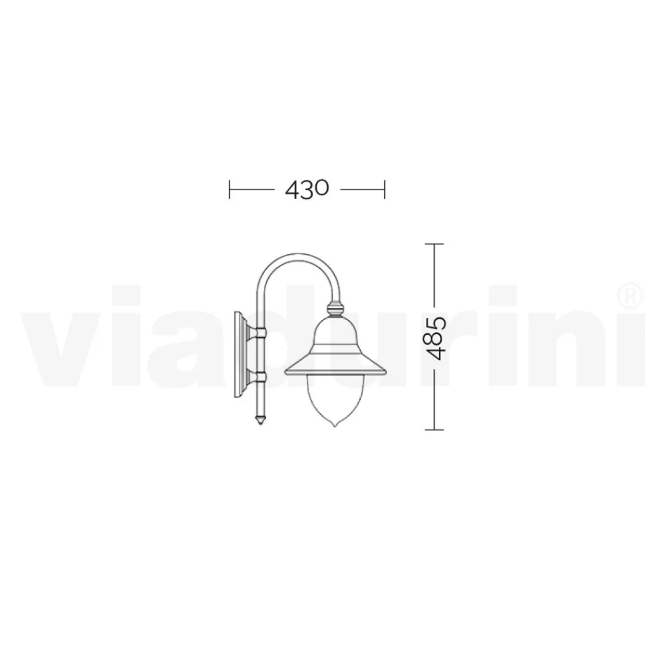 Aplica de exterior vintage din aluminiu Made in Italy - Cassandra Viadurini