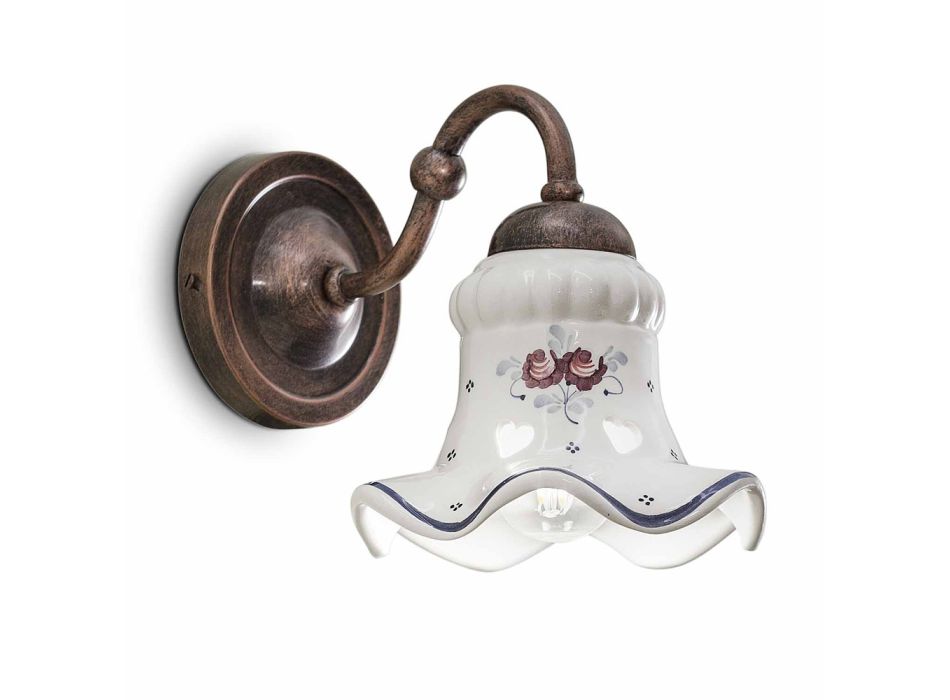 Lampa de perete din ceramica decorate rustic Ferroluce Chieti Viadurini