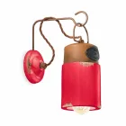 Lampa de perete din ceramica si fier rugina Desiree Ferroluce Viadurini