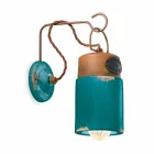Lampa de perete din ceramica si fier rugina Desiree Ferroluce Viadurini