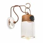 Lampa de perete din ceramica si fier rugina Desiree Ferroluce Viadurini