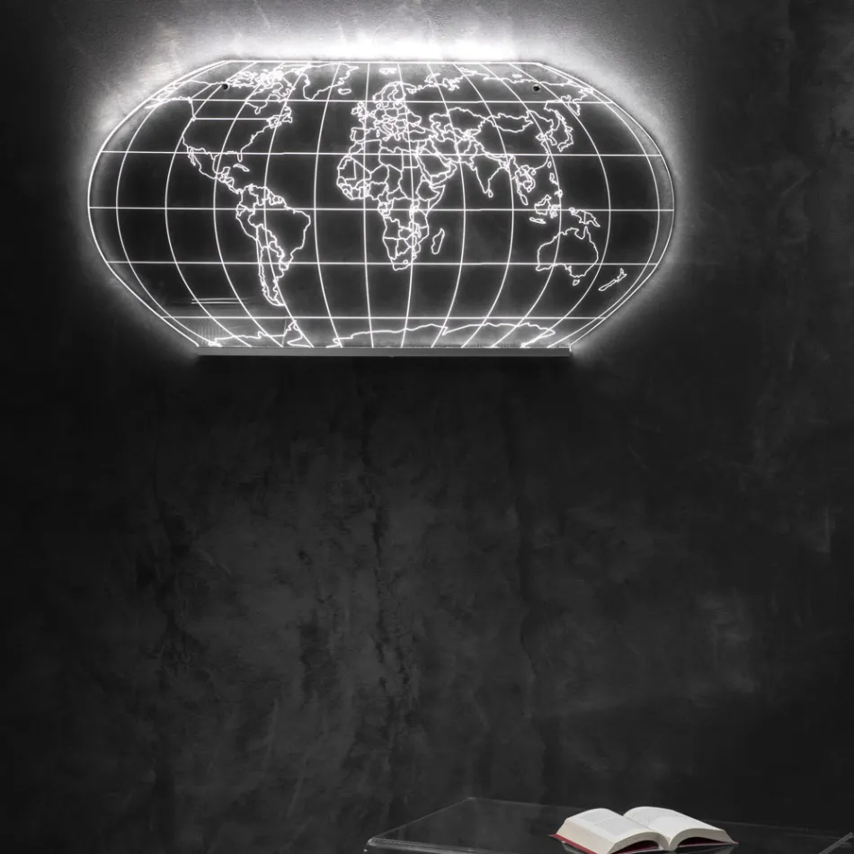 Aplică Planisphere din Cristal Acrilic Gravat Laser - Rihanna Viadurini