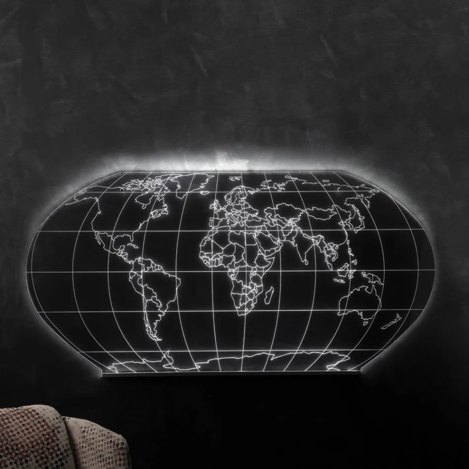 Aplică Planisphere din Cristal Acrilic Gravat Laser - Rihanna Viadurini