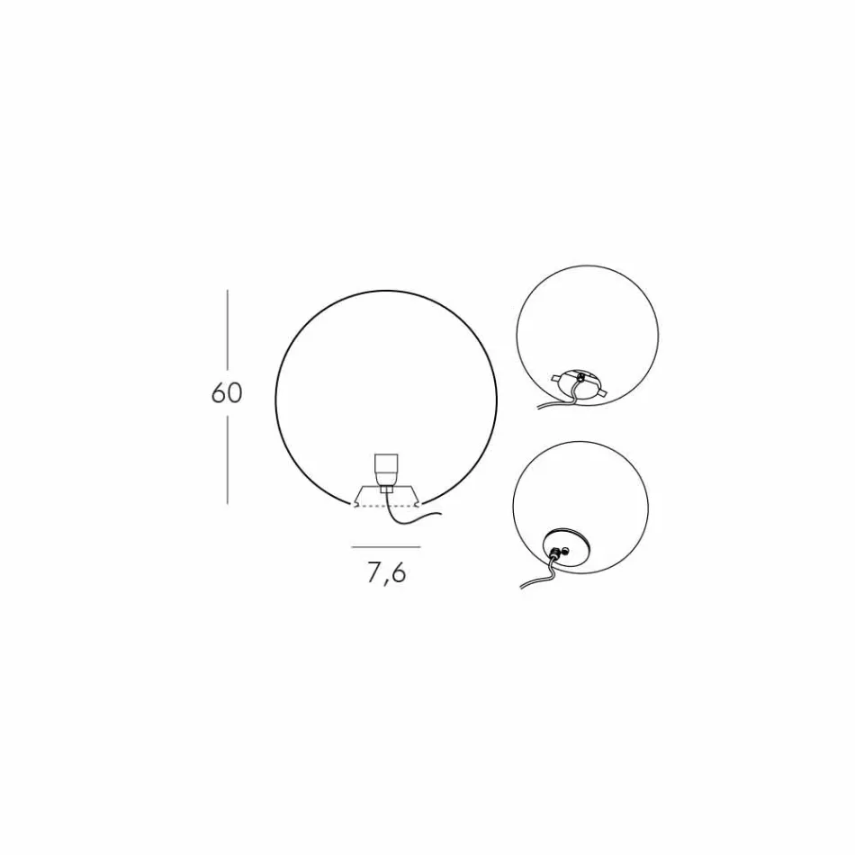 Sferă Globe / lampă de masă Slide Globo alb strălucitor realizat în Italia Viadurini