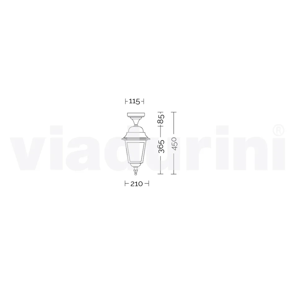 Plafoniera de gradina din aluminiu fabricata in Italia, Aquilina Viadurini