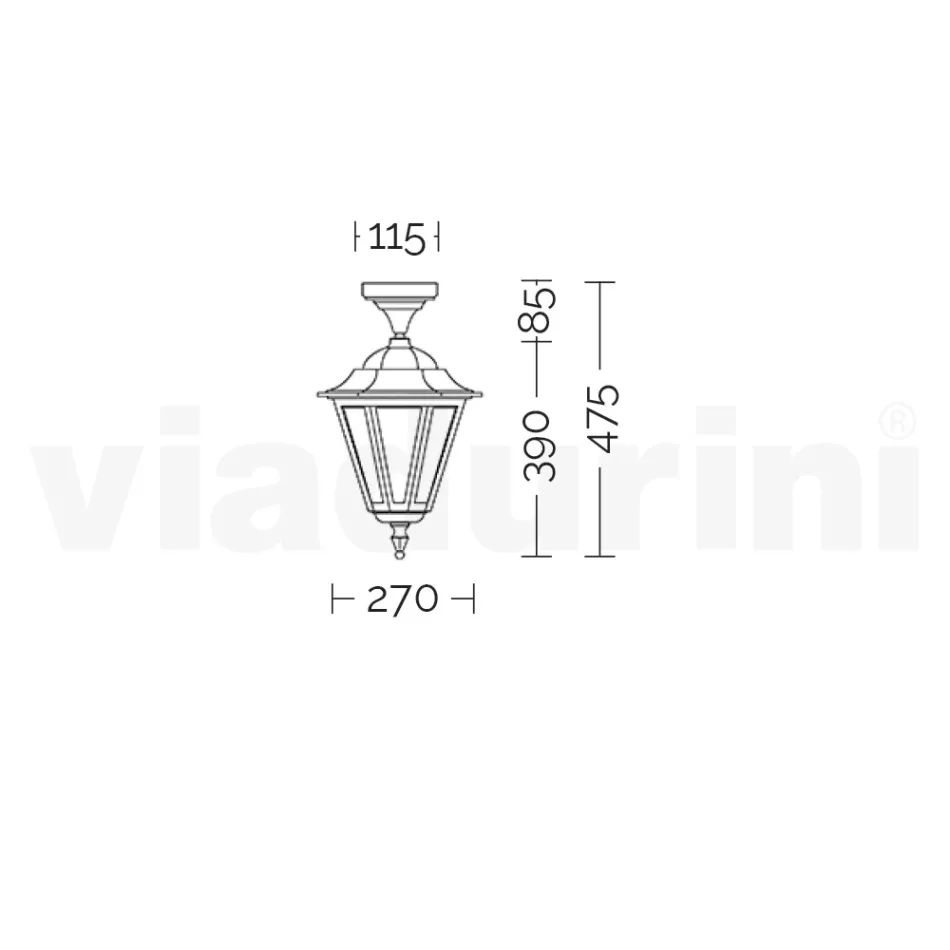 Plafoniera de gradina din sticla si 5 finisaje din aluminiu - Pinako Viadurini