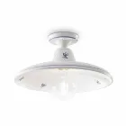 Plafoniera din ceramica si decoratiuni vintage pictate manual - Como Viadurini