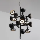Lampă cu suspensie 16 lumini design alb sau negru -Celio aluminiu Viadurini