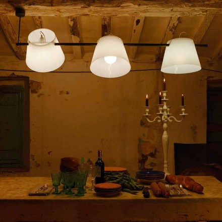 Lampa cu 3 lumini de design modern, L.150xP.32cm, Gemma Viadurini