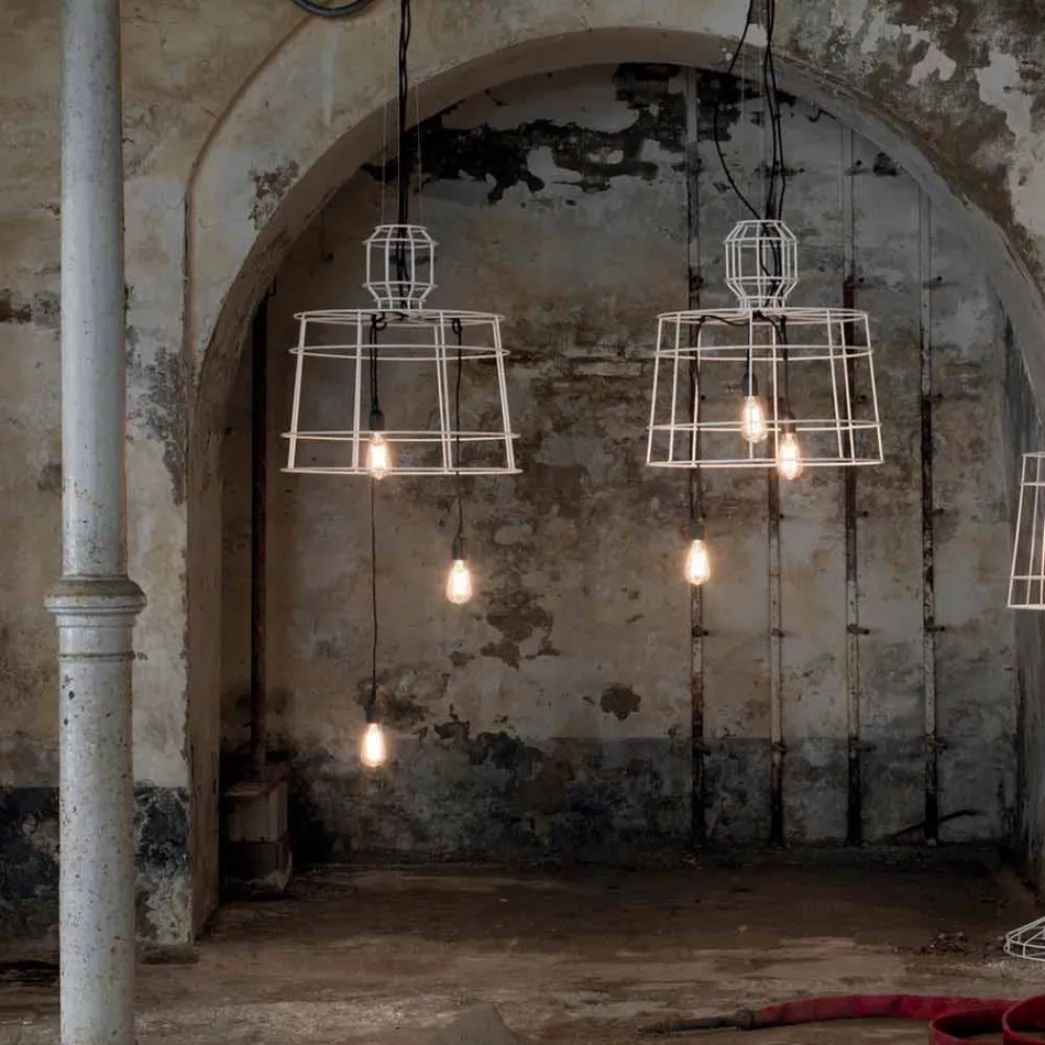 Suspensie 3 lumini în design alb sau metal natural - Stylus Viadurini