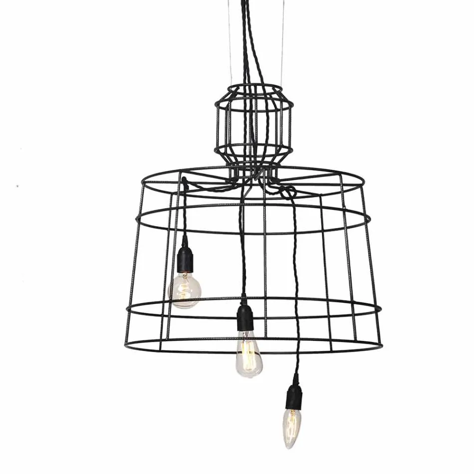 Suspensie 3 lumini în design alb sau metal natural - Stylus Viadurini