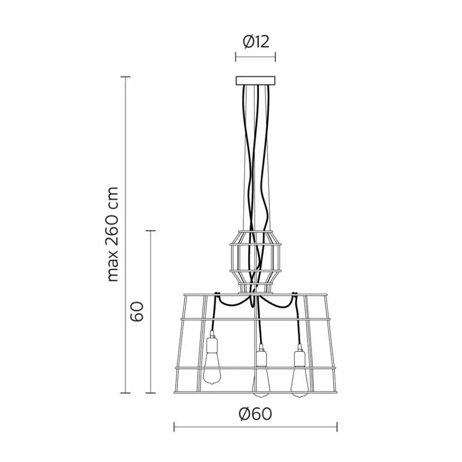 Suspensie 3 lumini în design alb sau metal natural - Stylus Viadurini