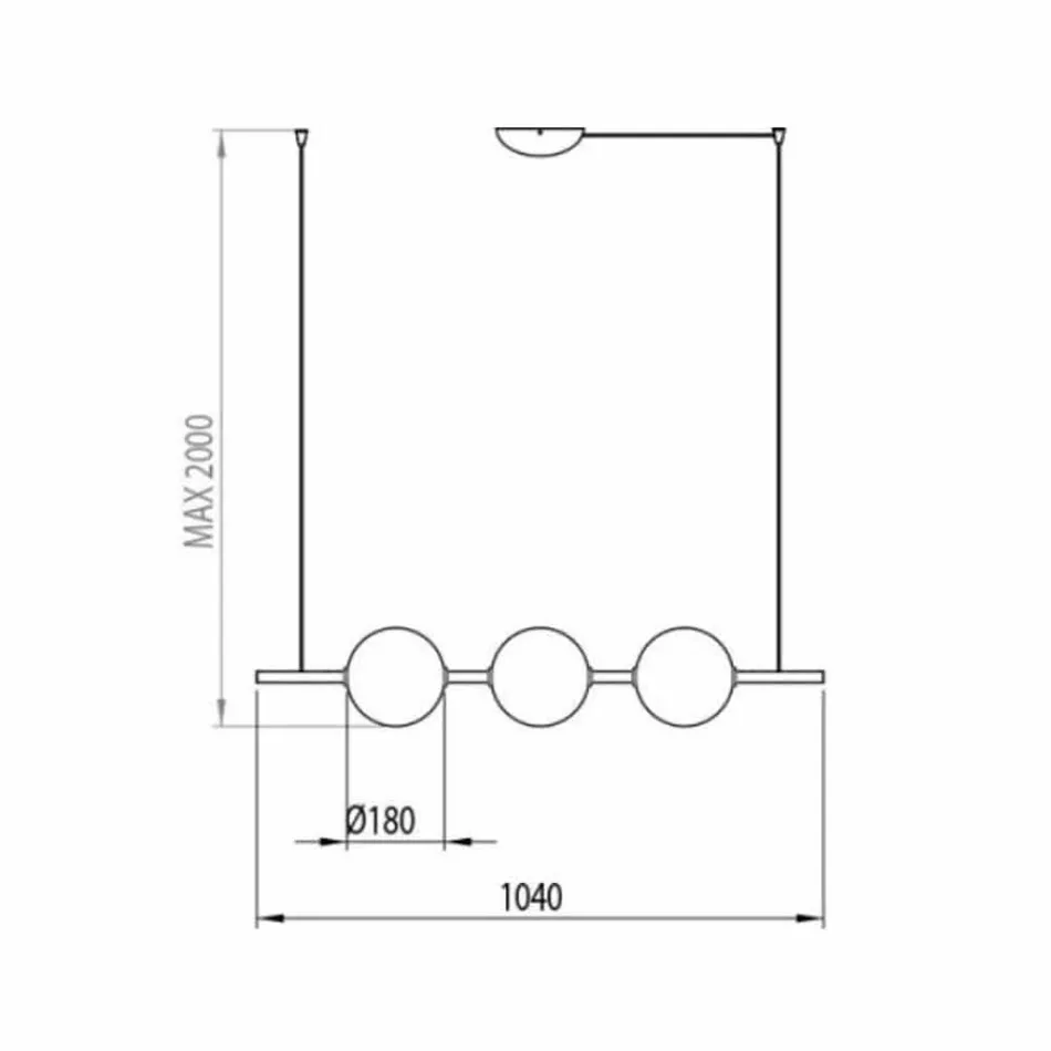 Suspensie 3 lumini din alamă și sticlă 2 finisaje - Alma de Il Fanale Viadurini
