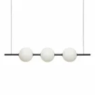 Suspensie 3 lumini din alamă și sticlă 2 finisaje - Alma de Il Fanale Viadurini