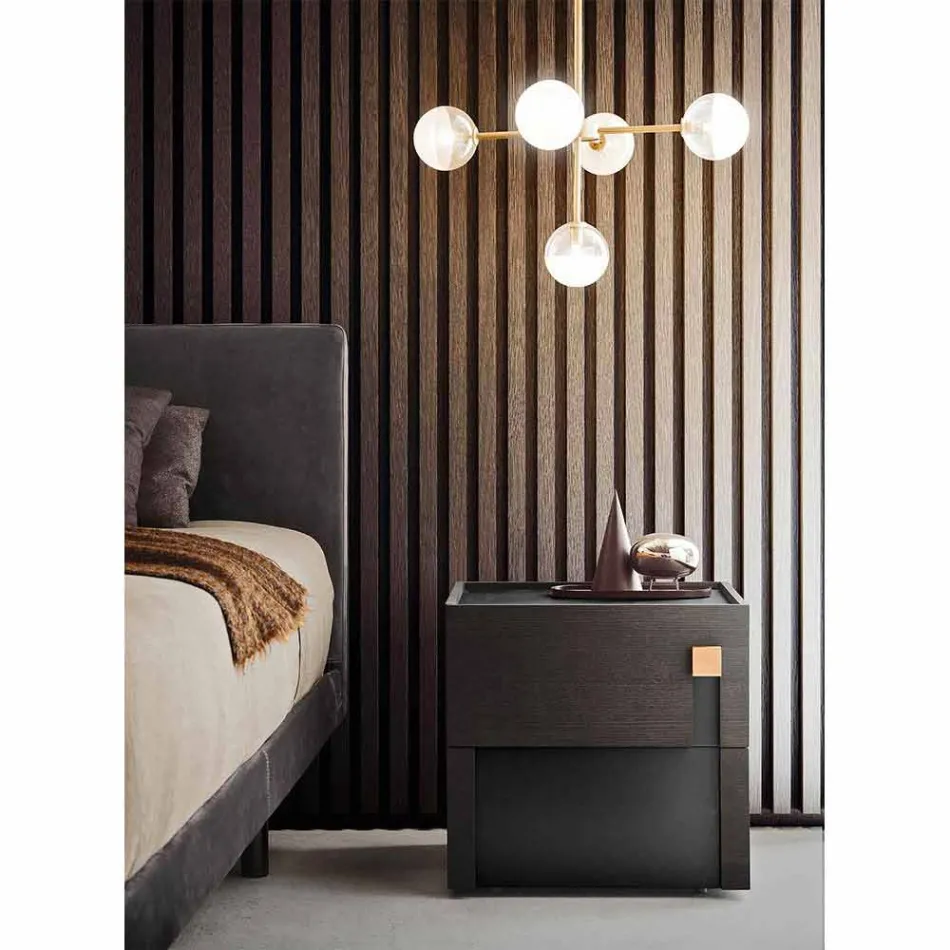 Lampă cu suspensie 5 lumini din alamă naturală și sticlă - Molecola de Il Fanale Viadurini