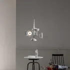 Lampa cu Suspensie Design 6 Lumini din Aluminiu Alb sau Negru - Celio Viadurini