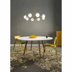 Suspensie 8 lumini din alamă naturală și sticlă - Molecola de Il Fanale Viadurini