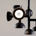 Lampa cu Suspensie 9 Lumini Design din Aluminiu Alb sau Negru - Celio Viadurini