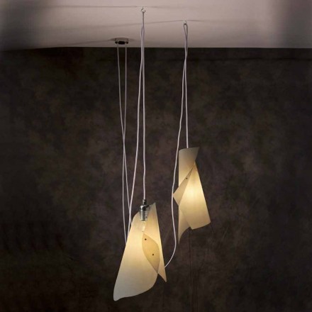 Pendant lampă cu 2 lumini, design modern, Chrome Viadurini