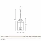 pandantiv lampa 3 lumini de alamă și sticlă Turandot Viadurini