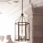 pandantiv lampa 3 lumini de alamă și sticlă Turandot Viadurini