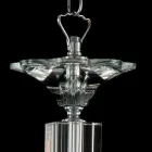 pandantiv lampa 3 lumini de sticlă și Cristallo Ivy, a făcut în Italia Viadurini