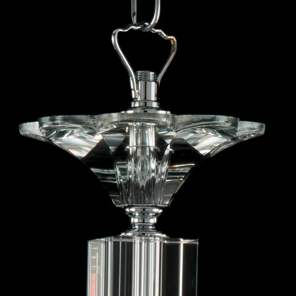 pandantiv lampa 3 lumini de sticlă și Cristallo Ivy, a făcut în Italia Viadurini