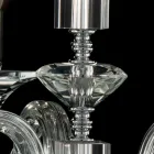 pandantiv lampa 3 lumini de sticlă și Cristallo Ivy, a făcut în Italia Viadurini