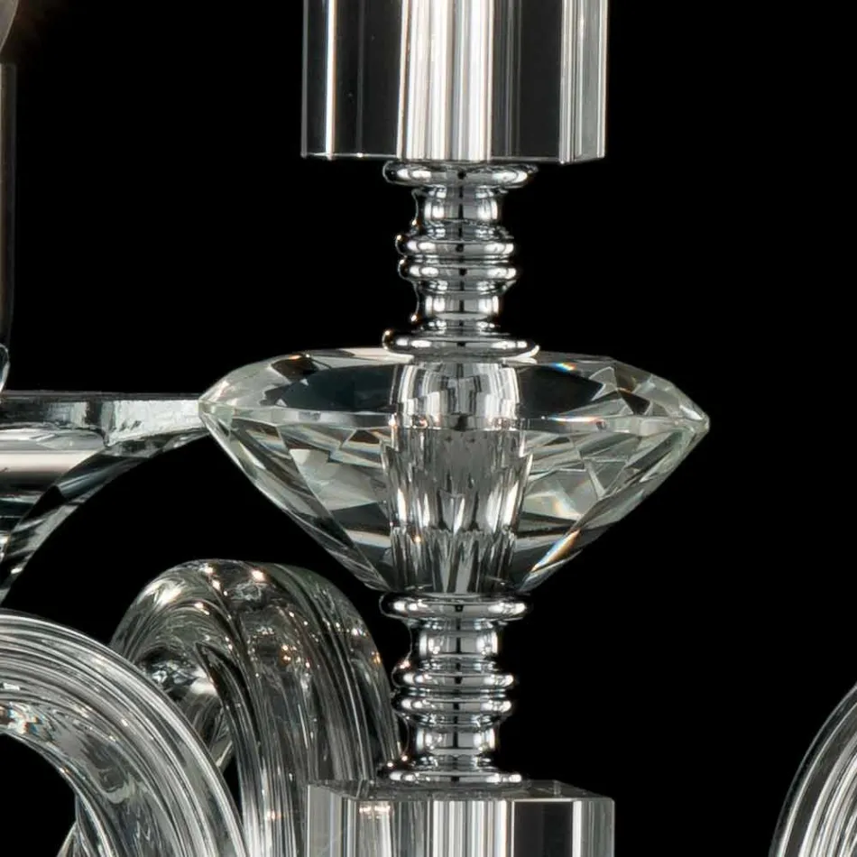 pandantiv lampa 3 lumini de sticlă și Cristallo Ivy, a făcut în Italia Viadurini