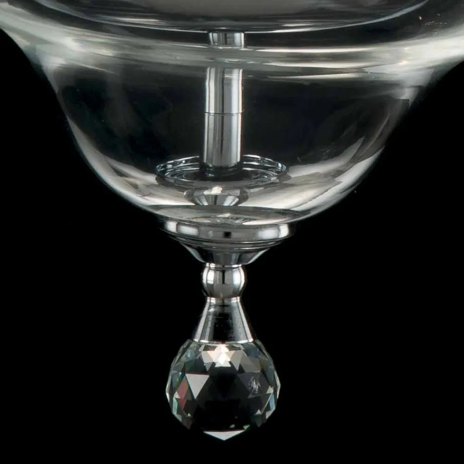 pandantiv lampa 3 lumini de sticlă și Cristallo Ivy, a făcut în Italia Viadurini