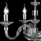 pandantiv lampa 3 lumini de sticlă și Cristallo Ivy, a făcut în Italia Viadurini