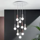 Lampa cu Suspensie cu 6 sau 10 Lumini din Ciment si Sticla Suflata - Duster Viadurini