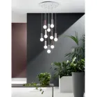 Lampa cu Suspensie cu 6 sau 10 Lumini din Ciment si Sticla Suflata - Duster Viadurini