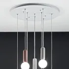 Lampa cu Suspensie cu 6 sau 10 Lumini din Ciment si Sticla Suflata - Duster Viadurini