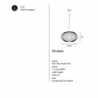 pandantiv lampa de oțel vopsit, Ø90xh.53xl.cavo100cm, Joy Viadurini