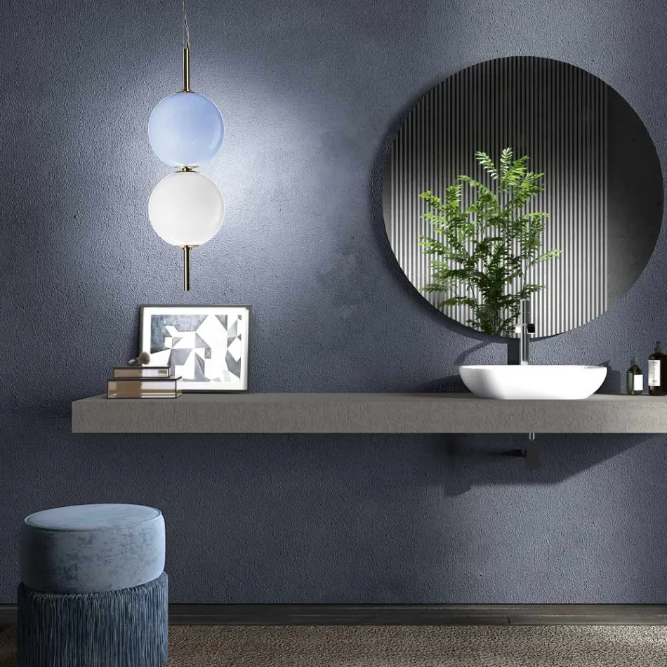 Lampă cu suspendare realizată manual din sticlă suflată de Veneția - Jupiter Viadurini