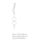 Lampă cu suspendare realizată manual din sticlă suflată de Veneția - Jupiter Viadurini