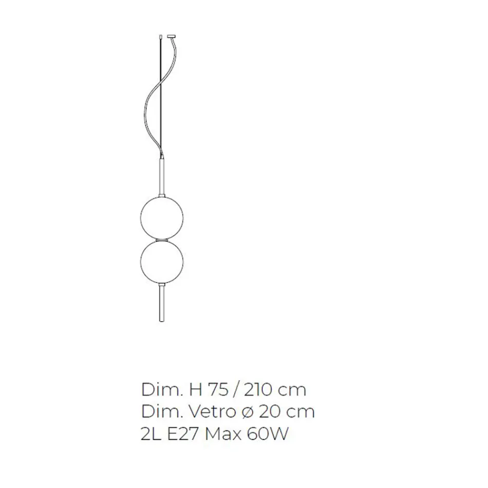 Lampă cu suspendare realizată manual din sticlă suflată de Veneția - Jupiter Viadurini