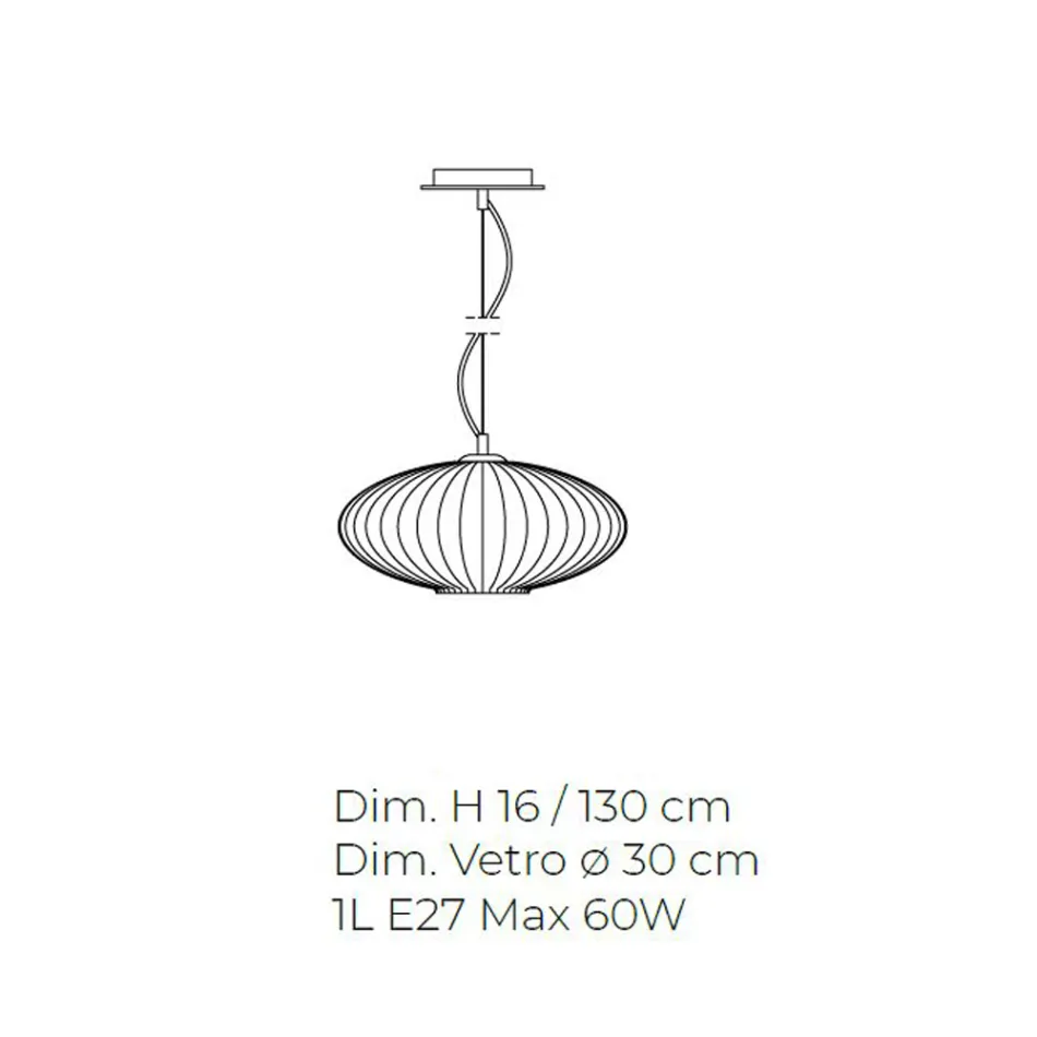 Lampă cu suspendare din sticlă suflată realizată manual în Veneția - Dafne Viadurini