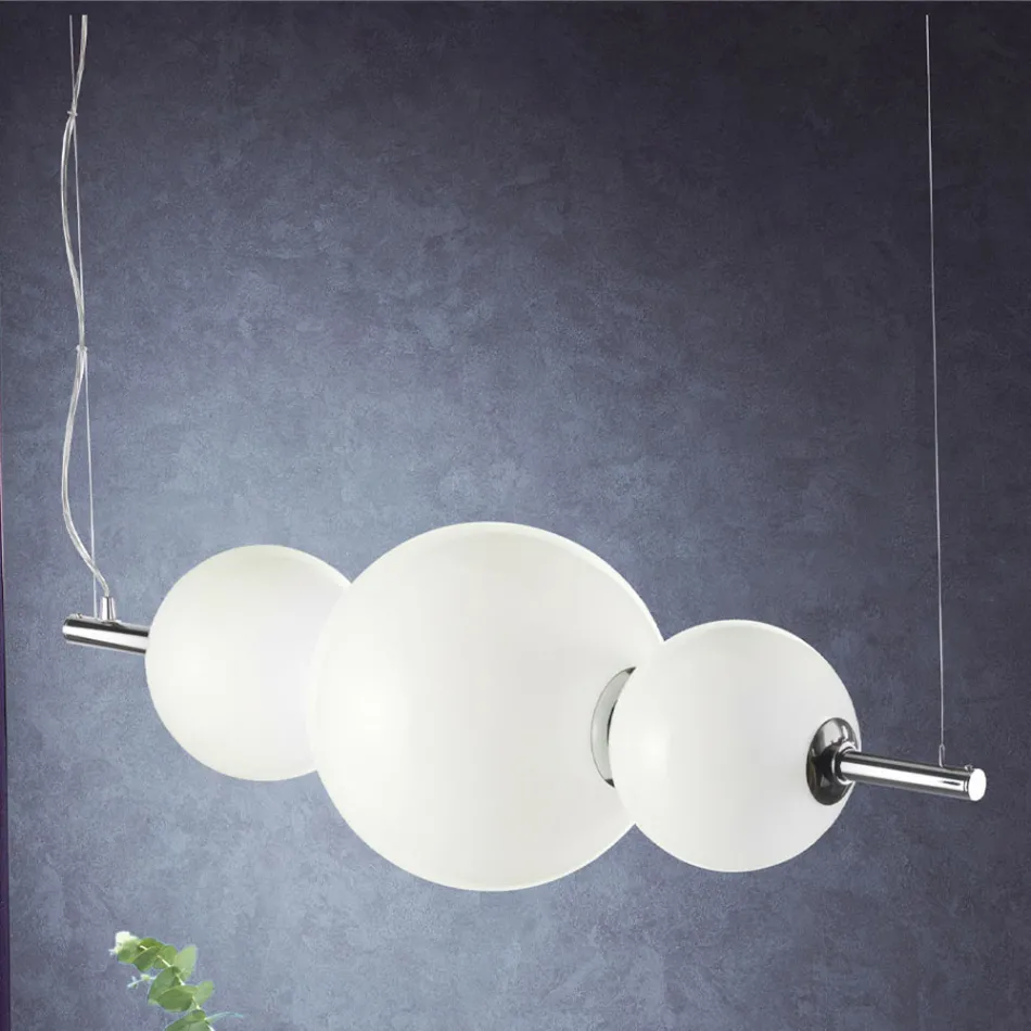 Lampă cu suspendare realizată manual din sticlă venețiană stratificată - Jupiter Viadurini