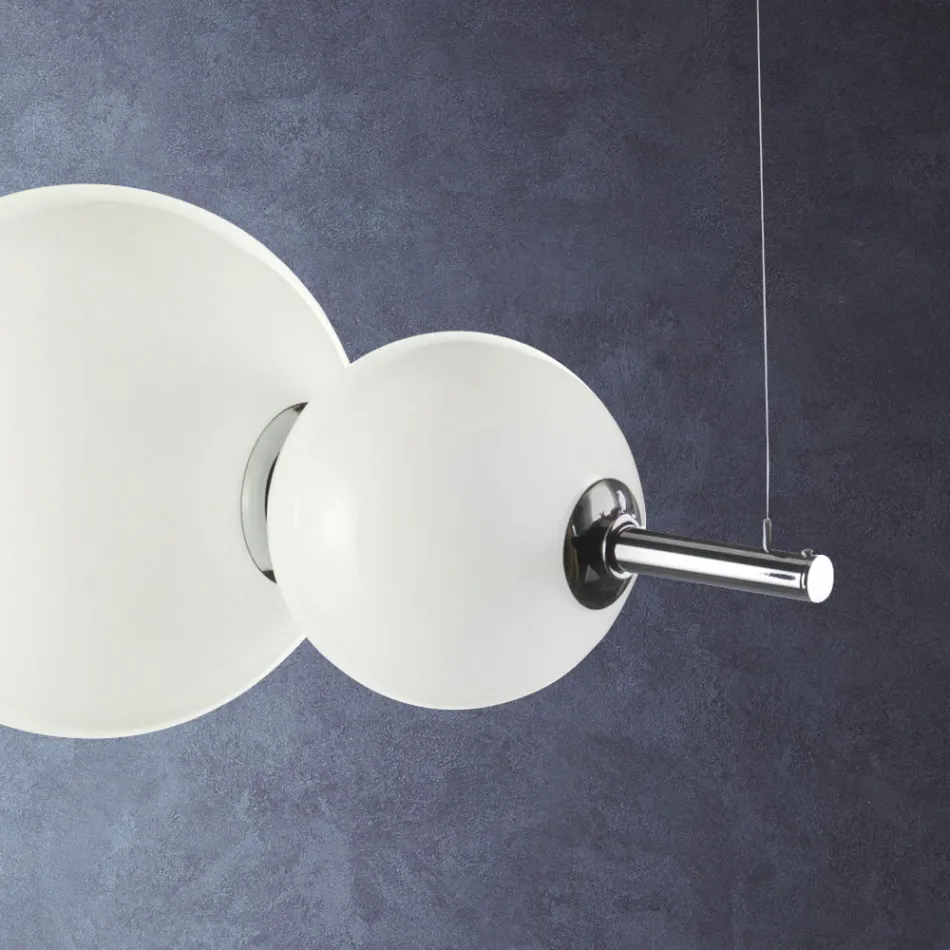 Lampă cu suspendare realizată manual din sticlă venețiană stratificată - Jupiter Viadurini