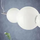 Lampă cu suspendare realizată manual din sticlă venețiană stratificată - Jupiter Viadurini