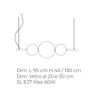 Lampă cu suspendare realizată manual din sticlă venețiană stratificată - Jupiter Viadurini