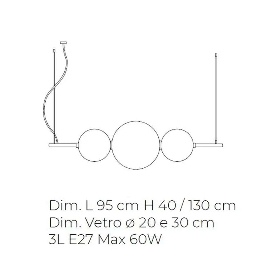 Lampă cu suspendare realizată manual din sticlă venețiană stratificată - Jupiter Viadurini